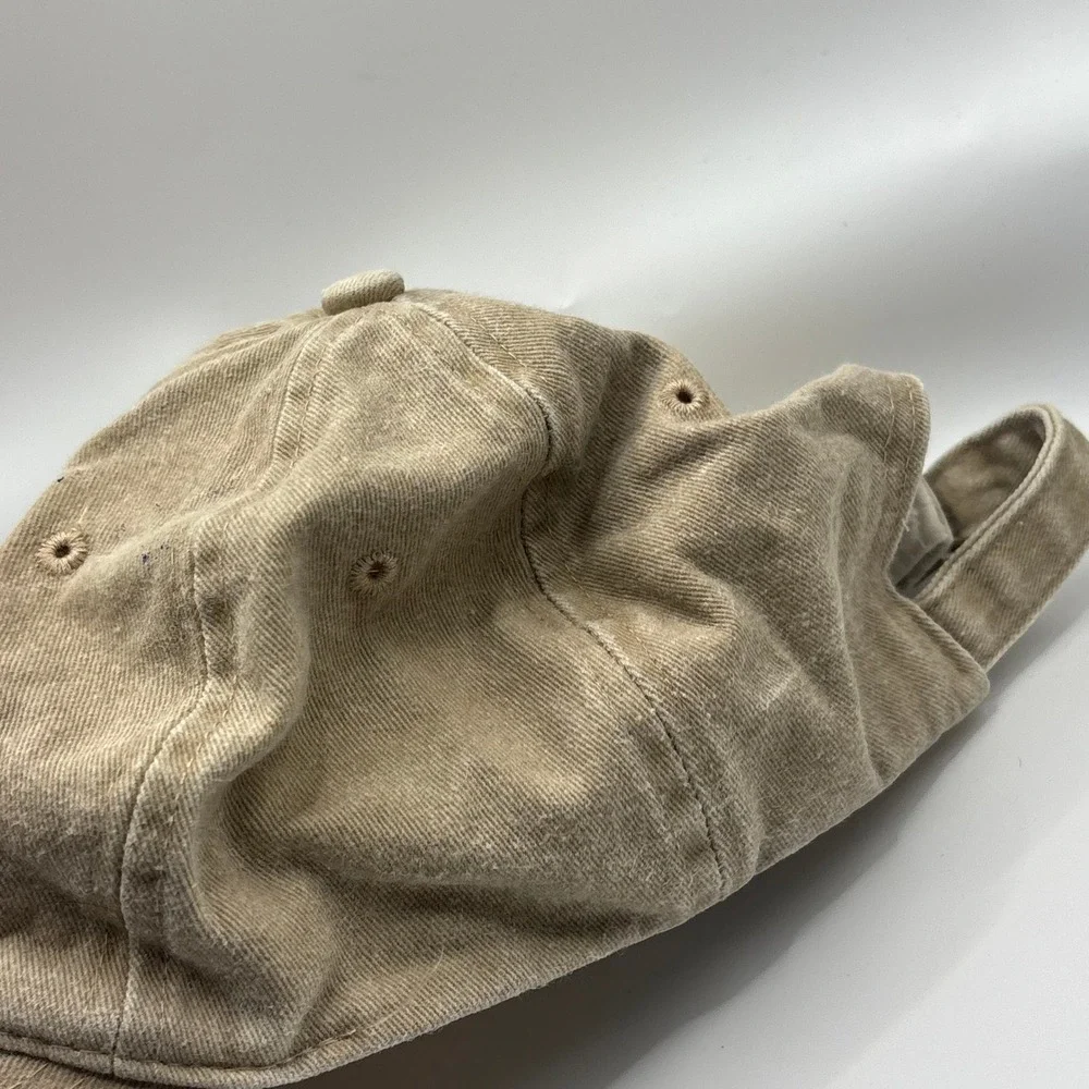 Vintage Hat Triangle Martha's Vineyard Tan Cotton Lighthouse Embroidered Cap